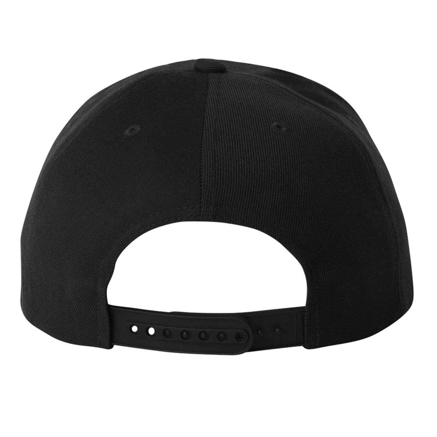 Black cap with a white interior on a white background